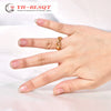 Wholesale Titanium Steel Hollow Twist Wave Pattern Electroplating Female Ring