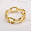 Wholesale Titanium Steel Hollow Twist Wave Pattern Electroplating Female Ring