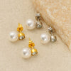 Wholesale Titanium Steel Imitation Pearl Geometric Electroplated Earrings For Women
