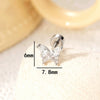 Wholesale Titanium Steel Inlaid Zircon Butterfly Women's Earrings Princess Style