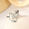 Wholesale Titanium Steel Inlaid Zircon Butterfly Women's Earrings Princess Style