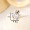 Wholesale Titanium Steel Inlaid Zircon Butterfly Women's Earrings Princess Style