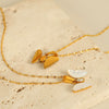 Wholesale 316L Stainless Steel Inlaid Zircon Butterfly Women's Fashion Sweet Style Necklace With Electroplating Treatment