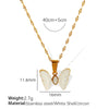 Wholesale 316L Stainless Steel Inlaid Zircon Butterfly Women's Fashion Sweet Style Necklace With Electroplating Treatment