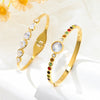 Wholesale Titanium Steel Inlaid Zircon Geometric Bracelet For Women