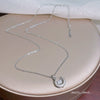 Wholesale Titanium Steel Inlaid Zircon Geometric Moon Pendant Necklace For Women Sweet Style