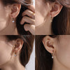 Wholesale 316L Stainless Steel Inlaid Zircon Heartshaped Electroplated Earrings Fashion And Light Luxury Design