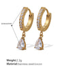Wholesale 316L Stainless Steel Inlaid Zircon Heartshaped Electroplated Earrings Fashion And Light Luxury Design