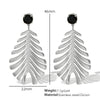 Wholesale 316L Stainless Steel Inlaid Zircon Leaf Retro Style Women's Earrings