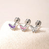 Wholesale Titanium Steel Inlaid Zircon Mini Butterfly Earrings For Women Lovely Style
