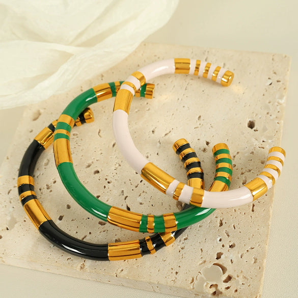 Wholesale 316L Stainless Steel Ins Style Geometric Electroplated Bracelet For Women