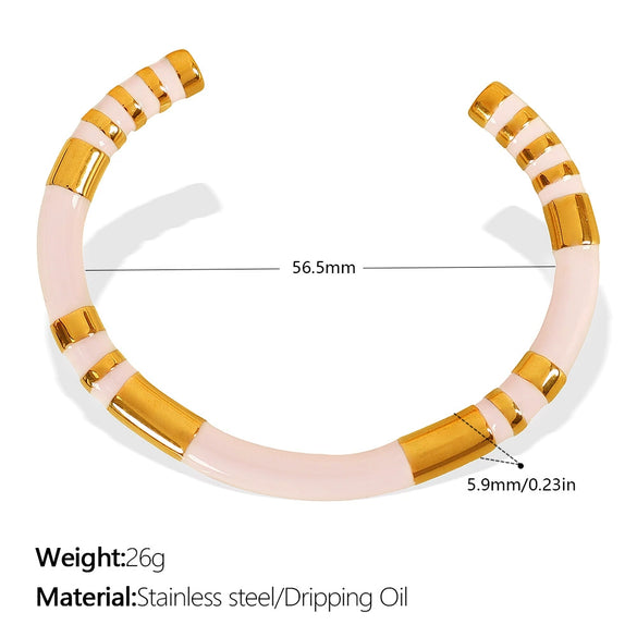 Wholesale 316L Stainless Steel Ins Style Geometric Electroplated Bracelet For Women