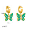Wholesale Titanium Steel Insect Animal Style Electroplated Butterfly Earrings