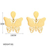 Wholesale Titanium Steel Insect Butterfly Earrings Fashionable Elegant Light Luxury Hollow Solid Electroplated Design For Women