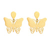 Wholesale Titanium Steel Insect Butterfly Earrings Fashionable Elegant Light Luxury Hollow Solid Electroplated Design For Women
