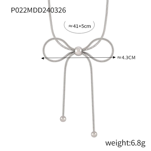 Wholesale Titanium Steel Insect Pattern Clavicle Necklace With Butterfly Design And Electroplating Process