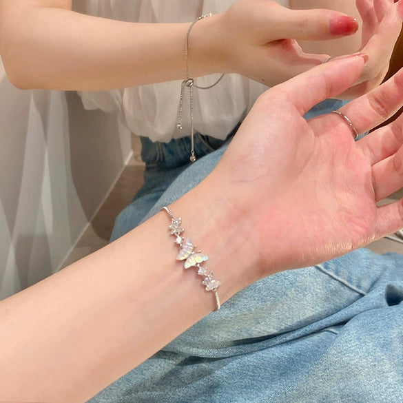 Wholesale Titanium Steel Insect Shaped Animal Style Electroplated Women's Butterfly Pull Bracelet