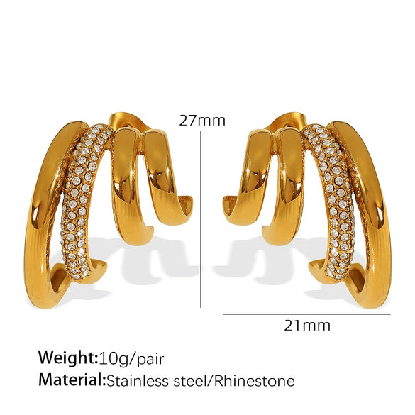 Wholesale 316L Stainless Steel Irregular Geometric Metal Earrings Retro Cold Style Electroplating For Women