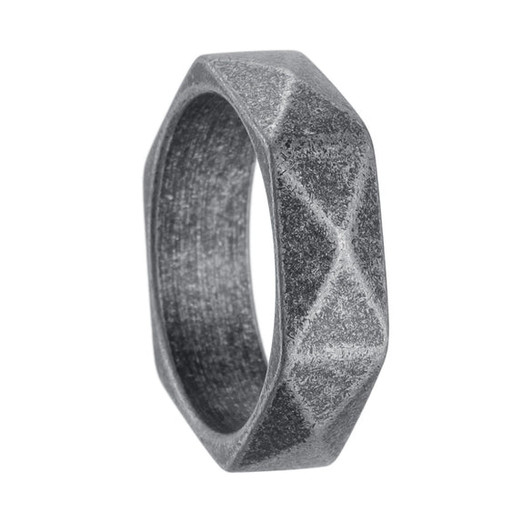 Wholesale Titanium Steel Jewelry Distressed Diamond Geometric Multifaceted Ring Bracelet
