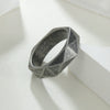 Wholesale Titanium Steel Jewelry Distressed Diamond Geometric Multifaceted Ring Bracelet