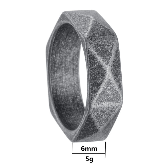 Wholesale Titanium Steel Jewelry Distressed Diamond Geometric Multifaceted Ring Bracelet