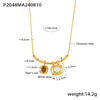 Wholesale 316L Stainless Steel Jewelry French Retro Twocolor Asymmetric Square Pendant Necklace With Tiger Eye White Turquoise Electroplating Geometric Style For Women