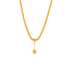 Wholesale Titanium Steel Jewelry Necklace With Hollow Cylindrical Chain Gold Bead Tassel Pendant And Electroplating Treatment For Women