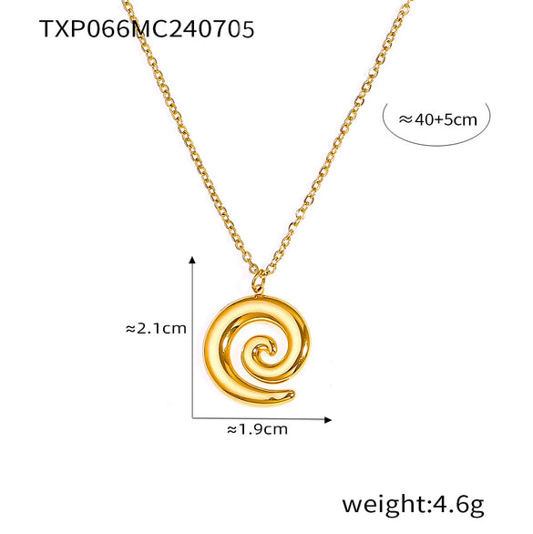 Wholesale 316L Stainless Steel Jewelry Niche Spiral Shape Chain Electroplated Design Necklace Bracelet Unisex