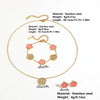 Wholesale Titanium Steel Jewelry Set With Diamond And Plants Flowers Pattern For Women