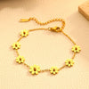 Wholesale Titanium Steel Jewelry Set With Flower Pattern For Women Earrings Necklace Anklet Bracelet Geometric Design Box Chain