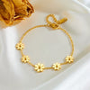 Wholesale Titanium Steel Jewelry Set With Flower Pattern For Women Earrings Necklace Anklet Bracelet Geometric Design Box Chain