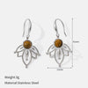 Wholesale Titanium Steel Jewelry Set With Geometric Pattern And Leafshaped Zircon For Women Featuring Polishing Process