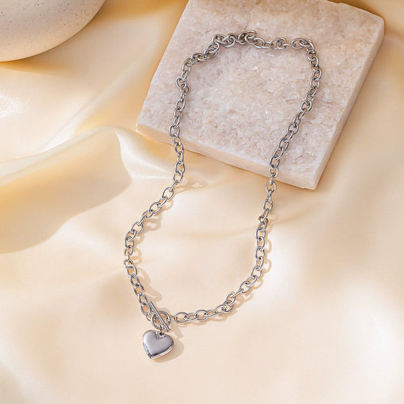 Wholesale Titanium Steel Jewelry Set With Love Water Drops Bells Pattern For Women Polished Necklace And Bracelet