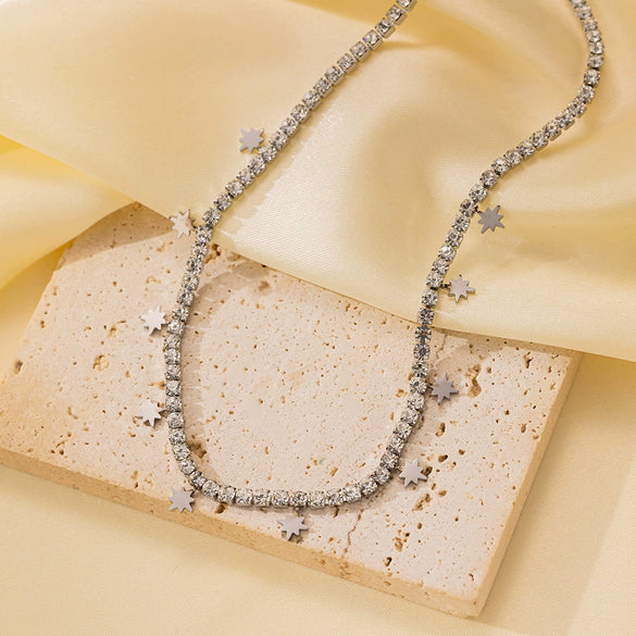 Wholesale Titanium Steel Jewelry Set With Love Water Drops Bells Pattern For Women Polished Necklace And Bracelet