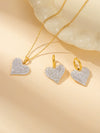 Wholesale Titanium Steel Jewelry Suit With Heart Shaped Pendant And Cross Chain Electroplated For Women Simple Design High End Sense Non Fading