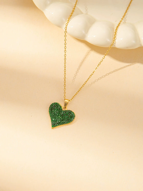 Wholesale Titanium Steel Jewelry Suit With Heart Shaped Pendant And Cross Chain Electroplated For Women Simple Design High End Sense Non Fading