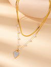 Wholesale Titanium Steel Jewelry Suit With Heart Shaped Pendant And Cross Chain Electroplated For Women Simple Design High End Sense Non Fading