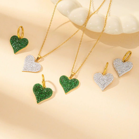 Wholesale Titanium Steel Jewelry Suit With Heart Shaped Pendant And Cross Chain Electroplated For Women Simple Design High End Sense Non Fading