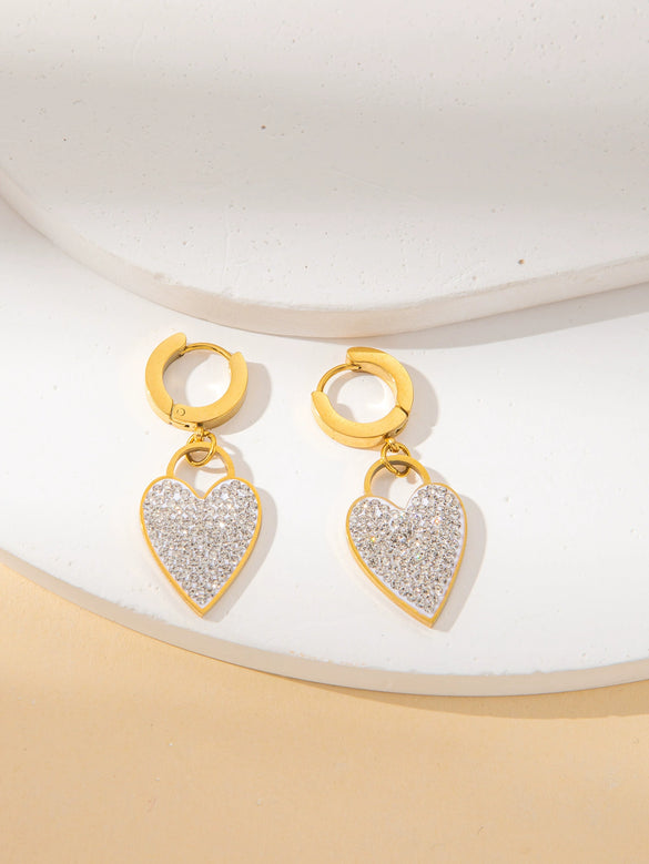 Wholesale Titanium Steel Jewelry Suit With Heart Shaped Pendant And Cross Chain Electroplated For Women Simple Design High End Sense Non Fading