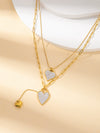 Wholesale Titanium Steel Jewelry Suit With Heart Shaped Pendant And Cross Chain Electroplated For Women Simple Design High End Sense Non Fading