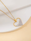 Wholesale Titanium Steel Jewelry Suit With Heart Shaped Pendant And Cross Chain Electroplated For Women Simple Design High End Sense Non Fading