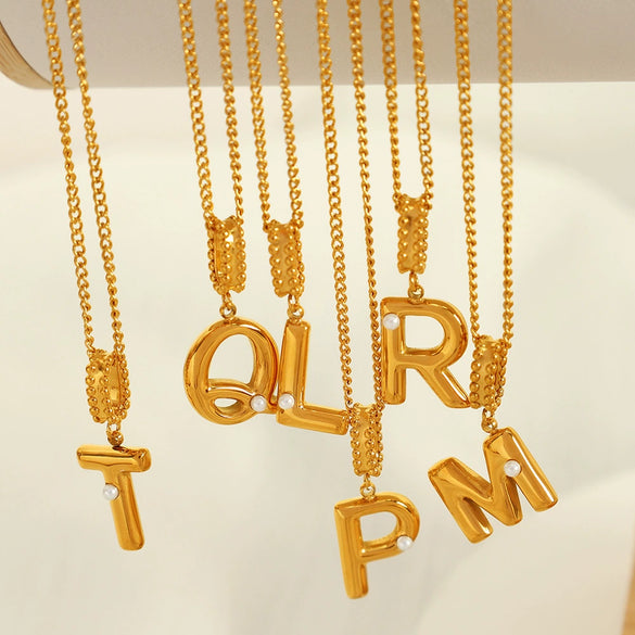 Wholesale 316L Stainless Steel Jewelry With Letters Numbers Text Pattern 18K Gold Plated For Women