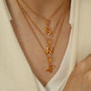 Wholesale 316L Stainless Steel Jewelry With Letters Numbers Text Pattern 18K Gold Plated For Women