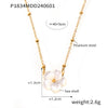 Wholesale 316L Stainless Steel Jewelry Women's Cold Wind Necklace With Sea Shell Flower Pendant And Geometric Pattern Electroplated