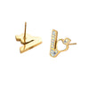 Wholesale Titanium Steel 14K Electroplated Heartshaped Princess Style Women's Earrings With Inlaid Zircon