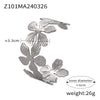 Wholesale 316L Stainless Steel 18K Gold Opening Bracelet With Geometric Fold Texture And Electroplating Design