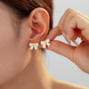 Wholesale 316L Stainless Steel 18K Gold Plated Bow Geometric Niche Style Earrings For Women