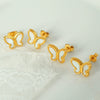 Wholesale 316L Stainless Steel 18K Gold Plated Butterfly Shape Animal Zodiac Style Earrings For Women