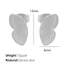 Wholesale 316L Stainless Steel 18K Gold Plated Butterfly Shape Animal Zodiac Style Earrings For Women