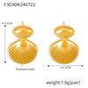Wholesale 316L Stainless Steel 18K Gold Plated Geometric Stitching Shell Earrings For Women